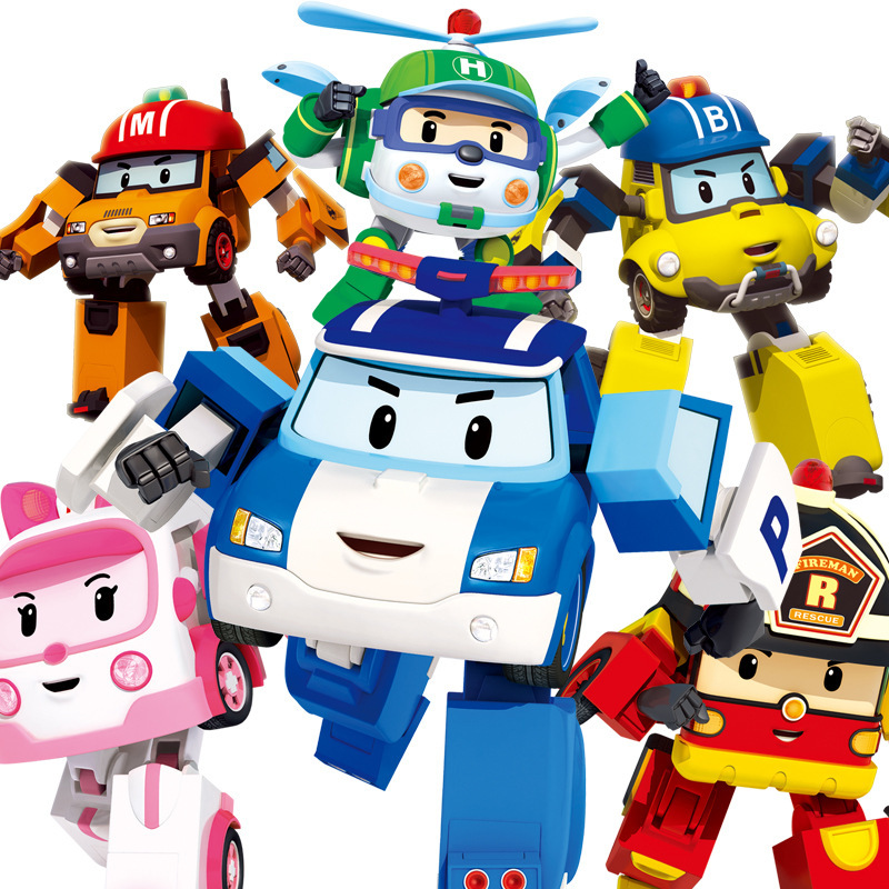 Authentic Transforming Police Car Poli Toy Transforming Robot Roy Fire Truck Ambu Ambulance Poli Rescue Team