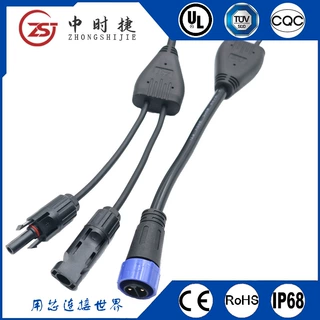 Y型MC4光伏太阳能联合连接器3P防水公母接头户外电源分线器防水线