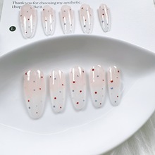 波点双色渐变辣妹多彩百搭款美甲显白简约纯手工款穿戴甲批发