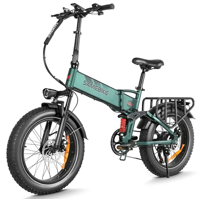 20-inch folding electric bicycle with 20×4.0 fat tires, in stock at overseas warehouse, available for one-piece drop shipping and cross-border supply (Qatlanan elektrik velosipedlər) - green