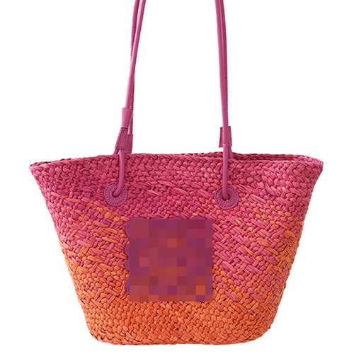 2024 New Luo Family Woven Grass Weave Bag Crossbody Bag Summer Beach Sand Grass Bag Large Capacity Bucket Shoulder Bag