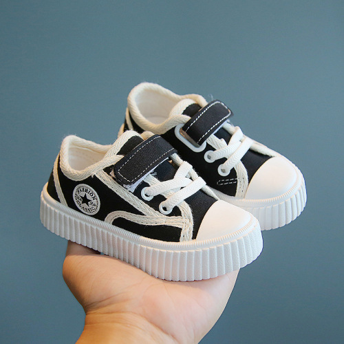 Women's and Boys' Baby Canvas Shoes, 1-2-3 Years Old, Soft Sole Learning to Walk Shoes for Spring and Autumn