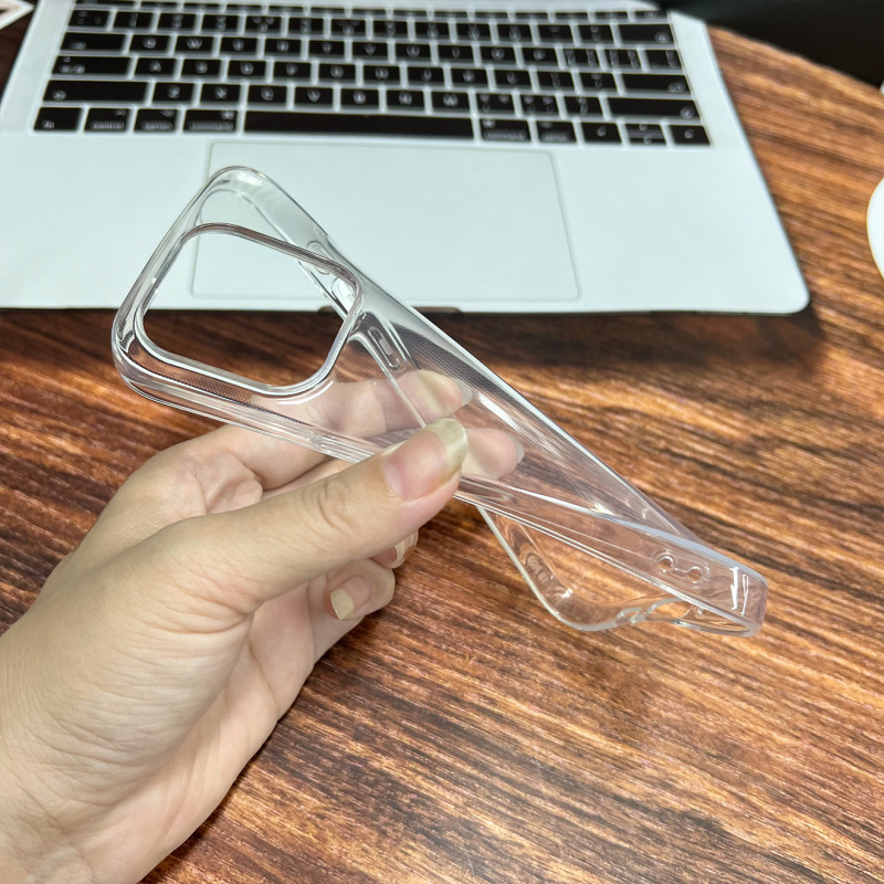 适用新17ProMax大孔TPU透明壳15pm简约13/14手机壳iphone11保护套|undefined