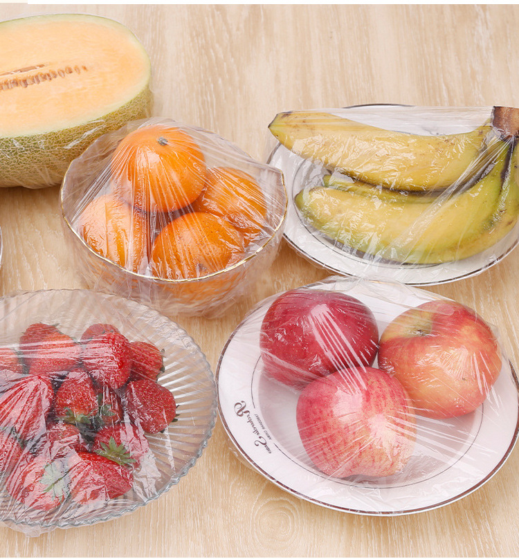 Einweg-Kunststofffrischhaltefolie Haushaltslebensmittelklasse Tasche elastische Küchenabfallabdeckung Obst- und Gemüseschutzhaube