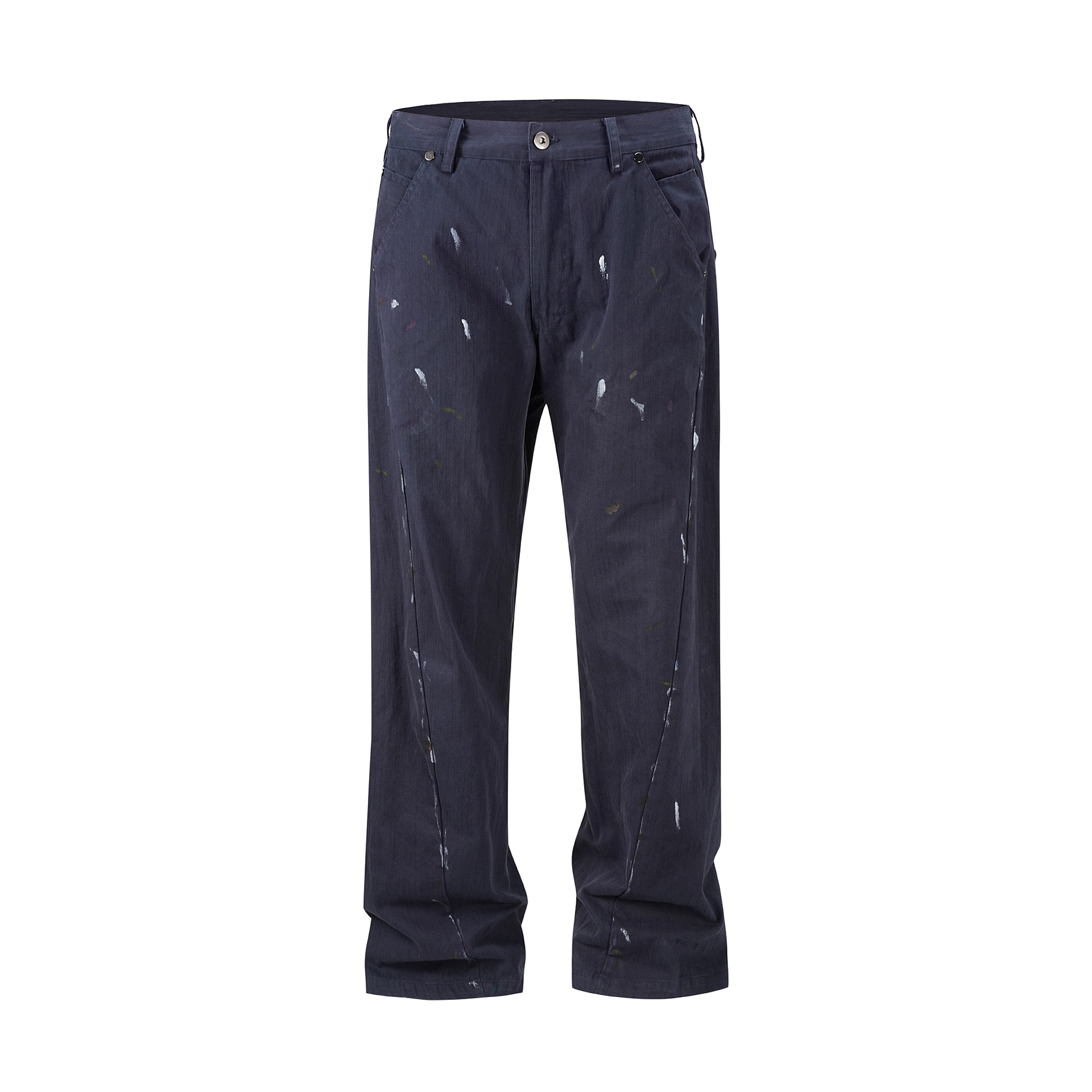 Men's Clothing high street washed loose wide leg 3 painter pants stacked jeans _voghion.com