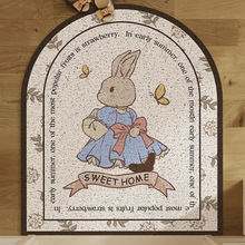 北欧ins风田园兔子拱门入户地垫玄关PVC丝圈地毯耐磨除尘门口脚垫