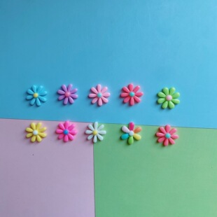 diy resin accessories rounded five-petal flower bright surface simple fresh elegant small flower ear studs hair accessories accessories