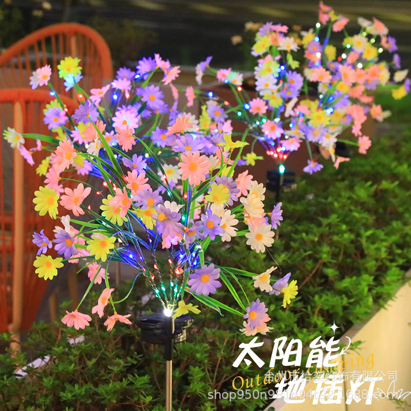 2026 Hot-Selling Seven-Head Small Wild Chrysanthemum Ground Lights, Popular Small Garden Decoration Lights, Small Sunflowers for Outdoor Use
