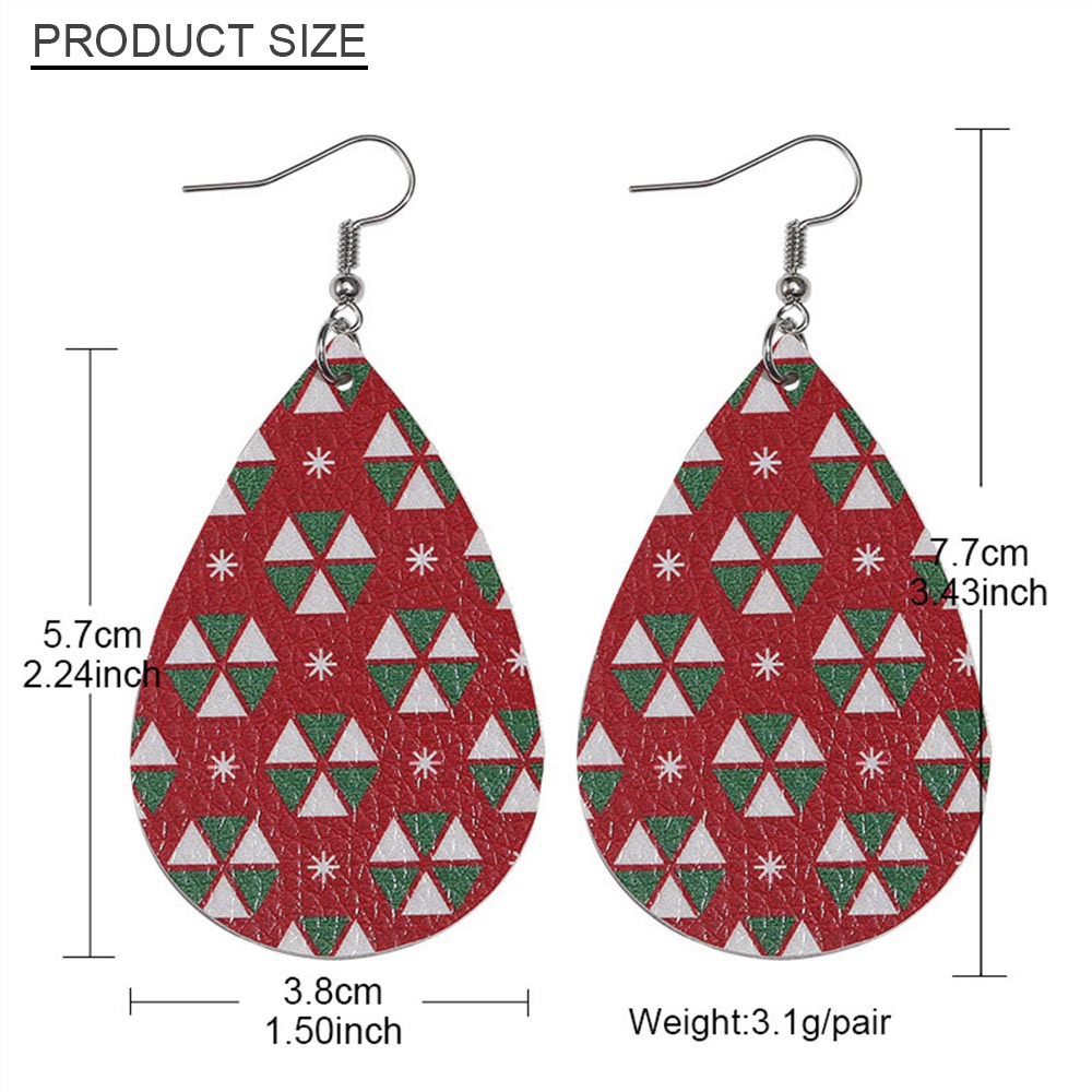 Fashion Christmas Tree Water Droplets Snowflake Pu Leather Women's Earrings 1 Pair display picture 2