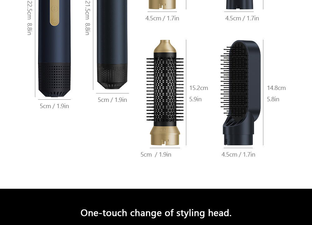 High-speed 5-in-1 Warmluftbürste Zum Locken Und Glätten Der Haare_voghion.com