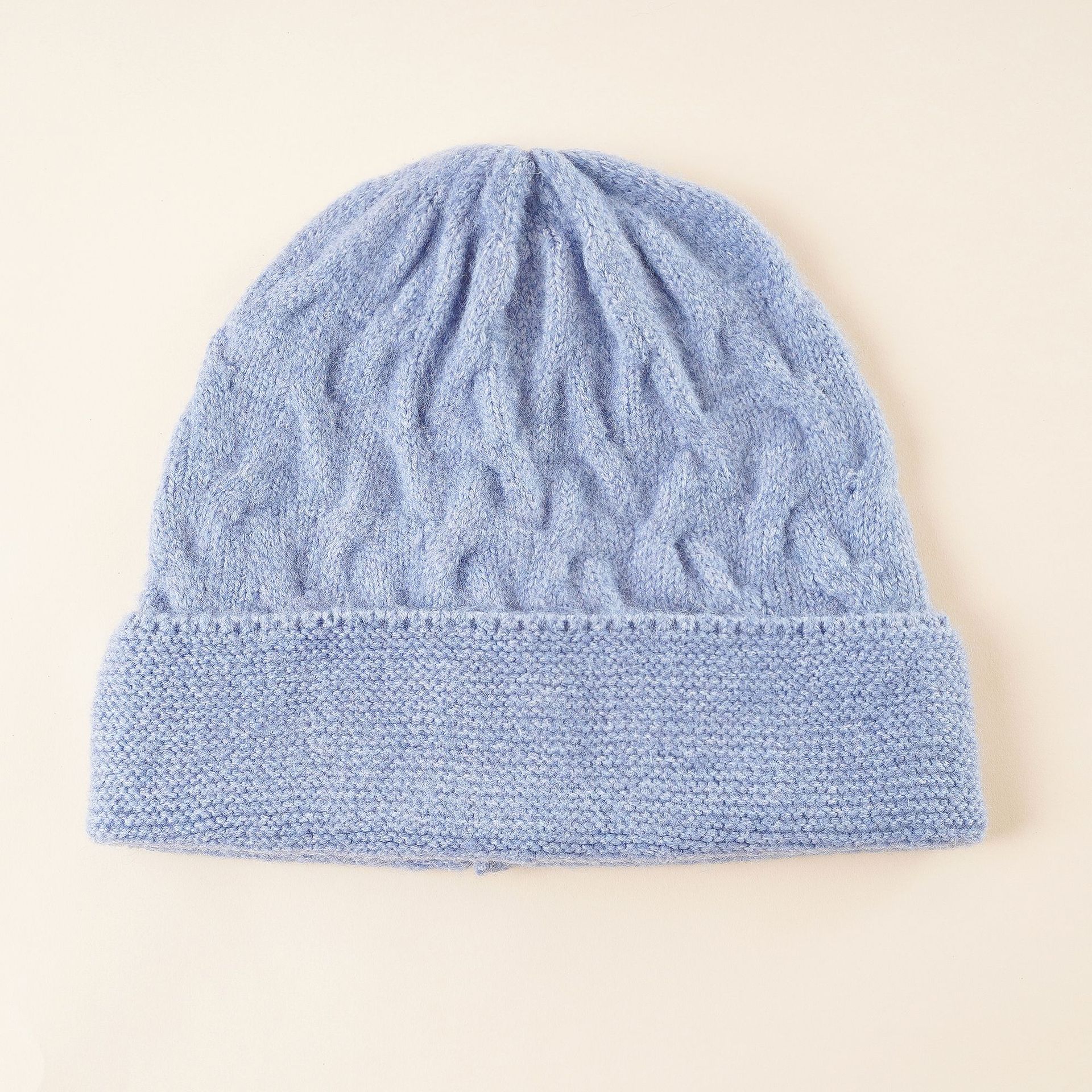 Sombrero de los hombres y las mujeres de otoño e invierno marea color sólido sombrero de punto suelto sombrero de lana invierno cálido protección del oído sombrero frío