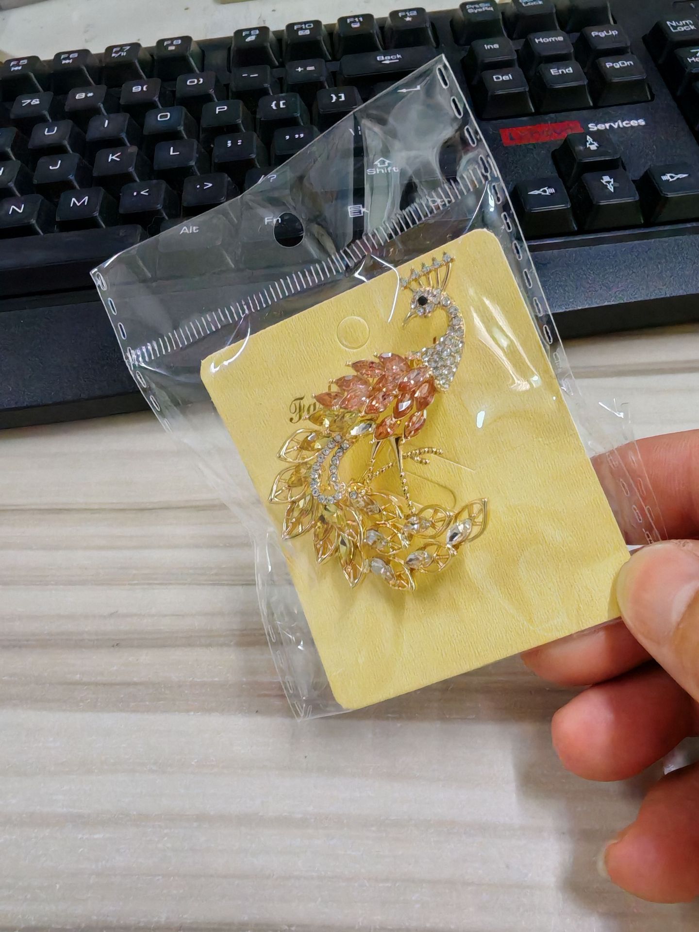 Gradient enamel peacock brooch, a sophisticated and unique accessory for women, perfect for pairing with high-end suits and formal dresses
