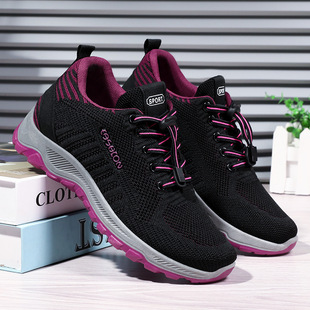 Middle-Aged and Elderly Walking Shoes 2025 Spring & Fall New Running Shoes Soft Sole Men and Women Same Style Elderly Sports Couple Shoes Women