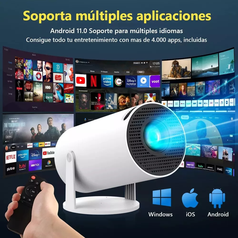 Cross-Border Hy300 Portable Mini Hy300 Outdoor Home-Use Smart Projector with Stand and Bubble Tube, Ultra-Clear