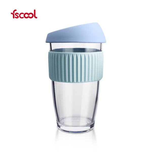Creative ins solid color silicone glass coffee cup
