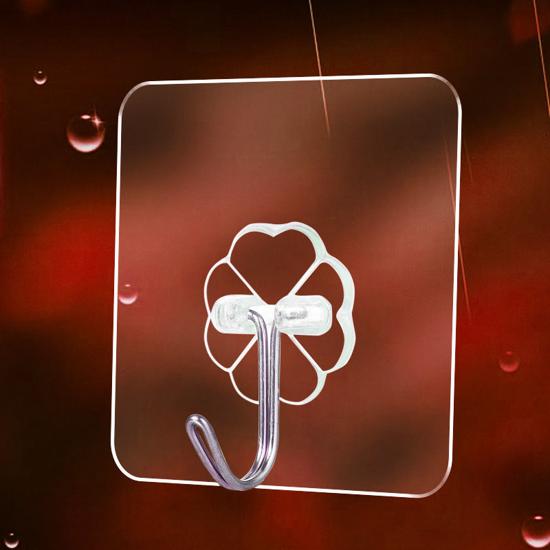 Gancho Adhesivo fuerte Gancho transparente para pared Gancho sin agujeros Gancho sin costuras Gancho de cocina de baño de carga fuerte sin costuras