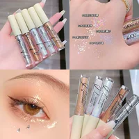 Макияж WODWOD Flashing Star Eyes Жидкие тени для век Перламутровые тонкие Flash Diamond Сверкающий хайлайтер Silkworm Student Eyeshadow