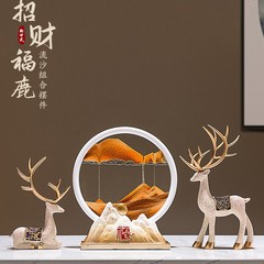 招財鹿流砂画置物ホームリビングルーム酒棚飾り玄関テレビ棚新築住宅移転ギフト