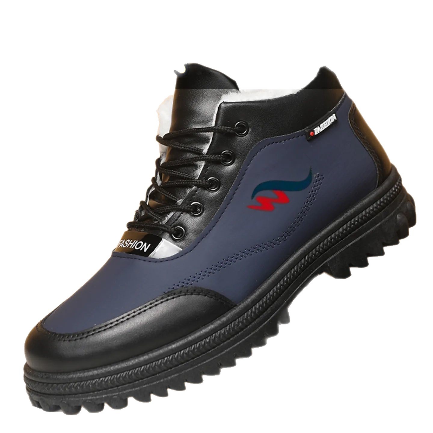 Invierno de hombre zapatos de algodón más vello grueso antifrío calentamiento zapatos de cuero de alto impacto con suela suave antideslizante casuales zapatos de nieve de papá image 5