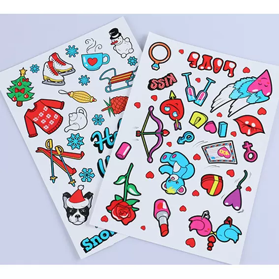 玩具贴纸卡通不干胶儿童标签透明防水防油贴纸贴定标贴文具粘贴厂