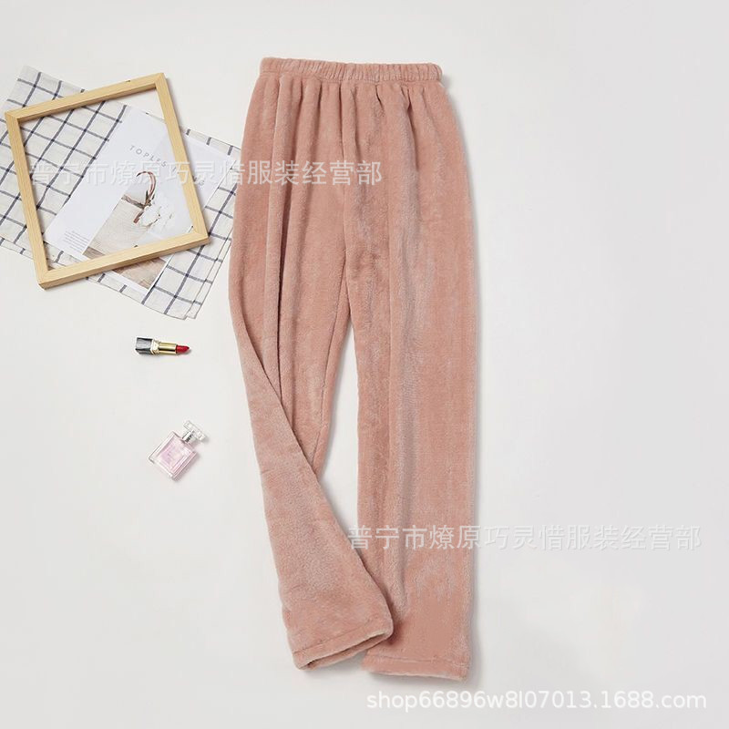 Pantalones de pijama de franela de coral de dibujos animados, pantalones de pijama de hombre, pantalones de invierno de otoño de mujer, pantalones caseros