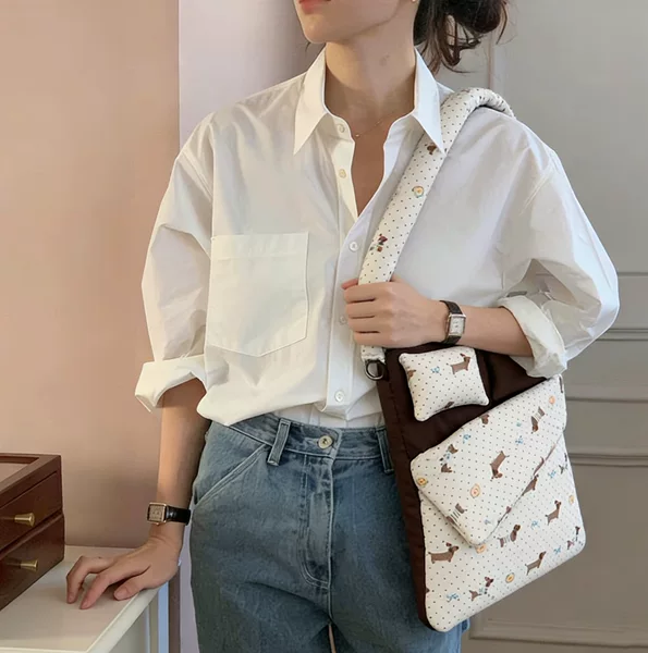 South Korea's Kazum New Computer Bag Handmade Fabric Small Bed Bag 11/13/15 iPad Tablet Storage Bag