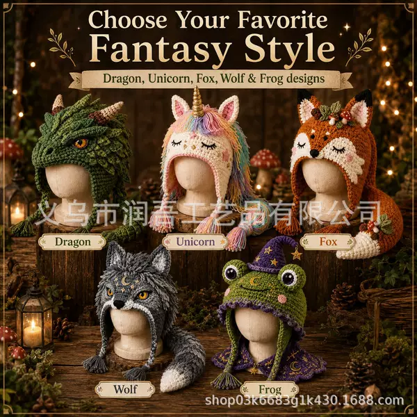 Cross-border new product Fantasy Hood Hat DIY Crochet Kit personalized creative DIY hand-knitting