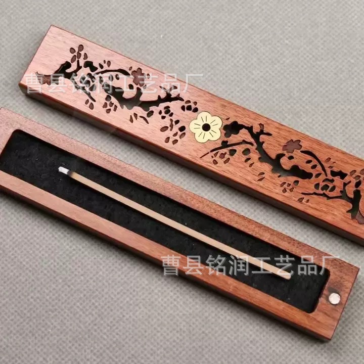 线香盒香薰复古镂空中式线香盒木质镂空线香盒批发檀香香薰炉木盒