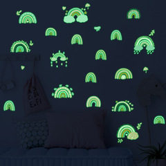 外貿卡通彩虹夜光貼紙兒童房幼兒園臥室家居裝飾熒光牆貼貼紙批發