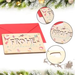 跨境原创木质圣诞节礼物金钱礼品创意木质工艺品现代简约摆件