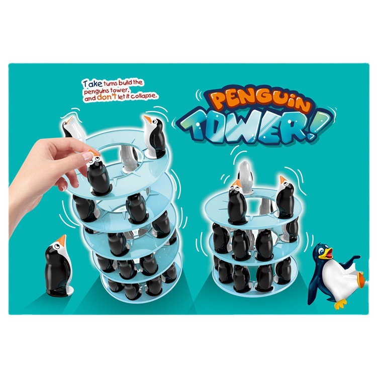 英语游戏 企鹅叠叠乐 企鹅平衡游戏 penguin tower game 儿童益智