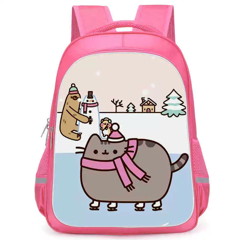 Рюкзак учебный Pusheen Fat Jimao с принтом периферийного типа, через стекло, зарубежная торговля, школьный рюкзак