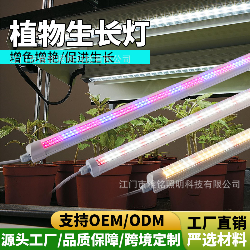 植物生长灯T8防水蔬菜大棚热植补光灯温室花卉生长灯全光谱植物灯