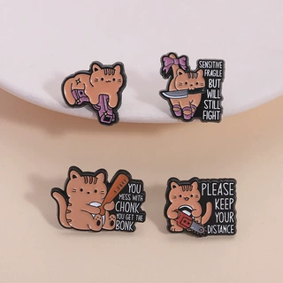 可爱动物英文小猫咪胸针金属徽章百搭服装配饰领针橘猫精美礼品
