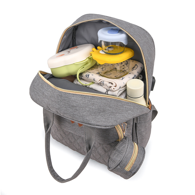Bolso de mamá de gran capacidad personalizado transfronterizo bolso multifuncional para madre e bebé almacén de biberones de aislamiento bolso de hombro al aire libre de ocio