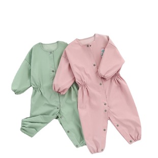 Baby One-Piece Smock Spring and Summer Outer Wear Full Body Waterproof Breathable Loose Baby Crawling Suit Kidsren's Painting Smock