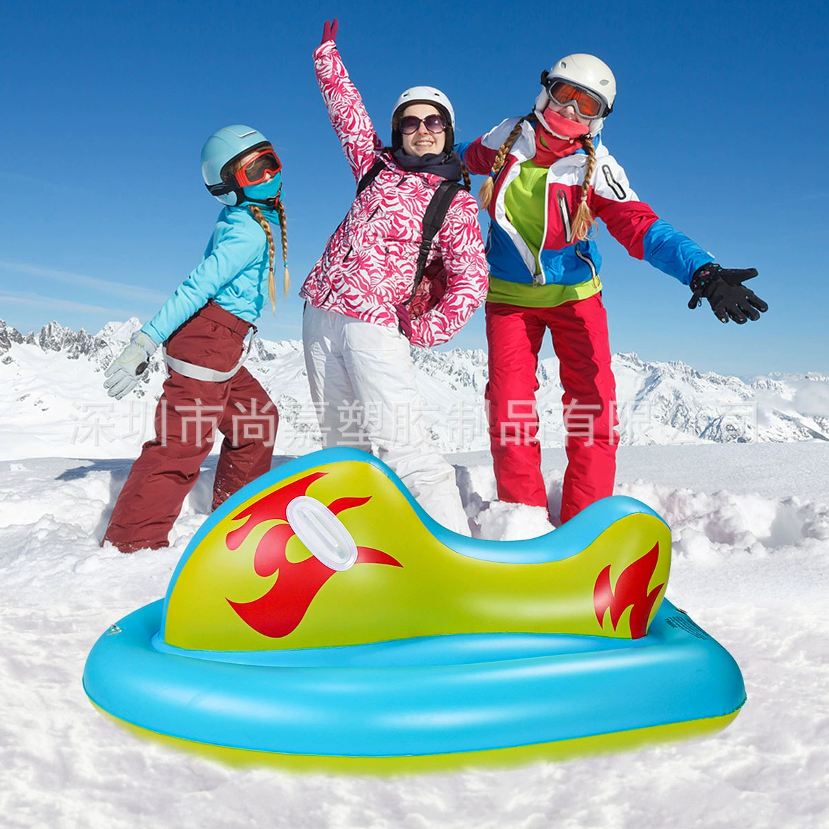 Готовый к отгрузке с завода надувной лыжный катамаран из ПВХ с высокой эластичностью и морозостойкостью, детский снегоход, лыжный круг