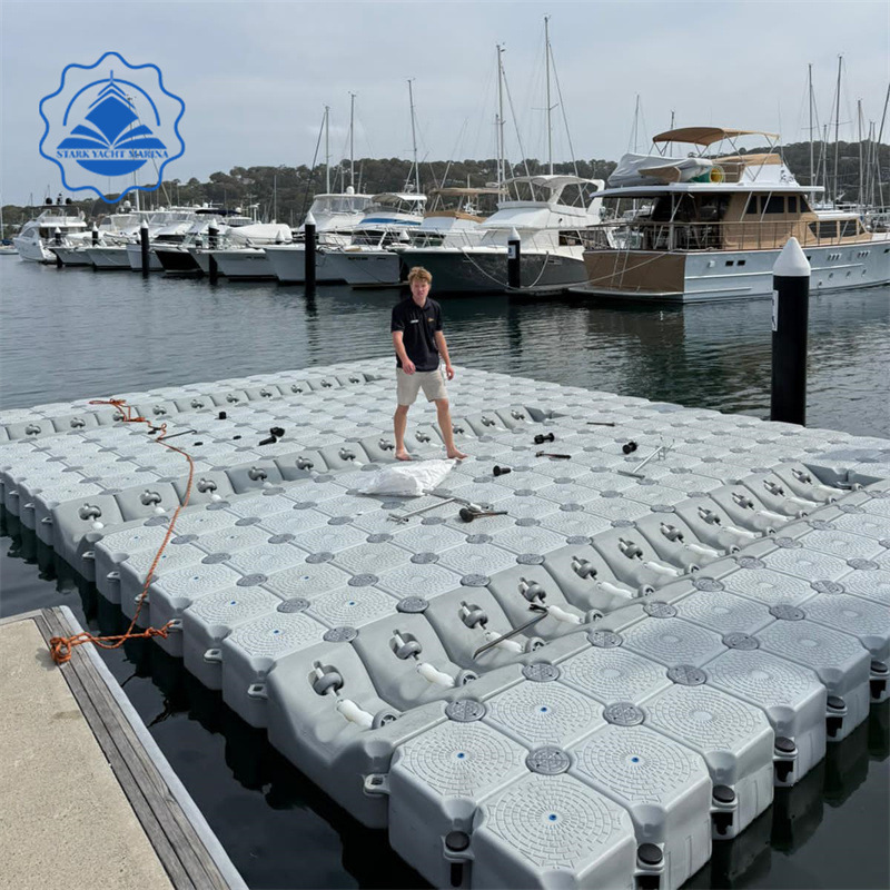 Motorboat with Wheeled Berth Water Docking Wharf Pontoon Combined Floating Platform at Sea Water Platform Motorboat with Wheeled Berth Water Docking Wharf Pontoon Combined Floating Platform at Sea Water Platform