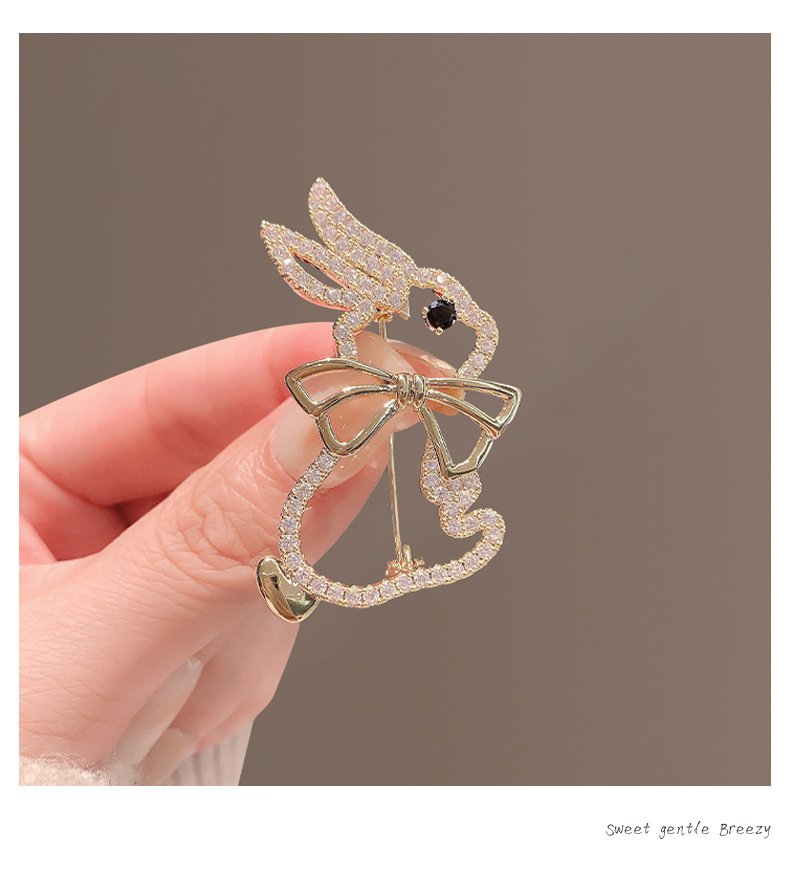 Animal Pattern Simple Style Pin Animal Alloy Inlay Rhinestones Women'S Brooches