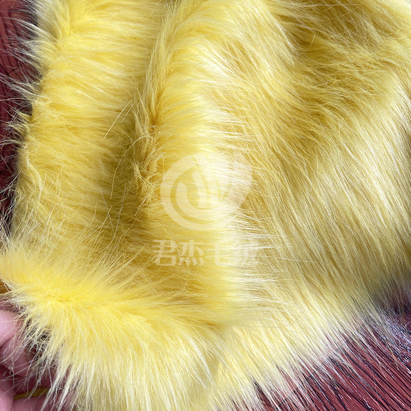 7公分长毛绒浅黄色海派长毛绒大毛皮人造毛皮面料玩具工艺品布料