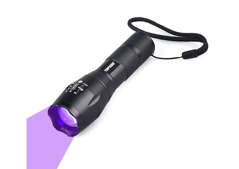 Cross-Border Aluminum Alloy Strong Light T6 Flashlight for Jade Special Purple Light Banknote Detector Lamp 395 Uv Flashlight