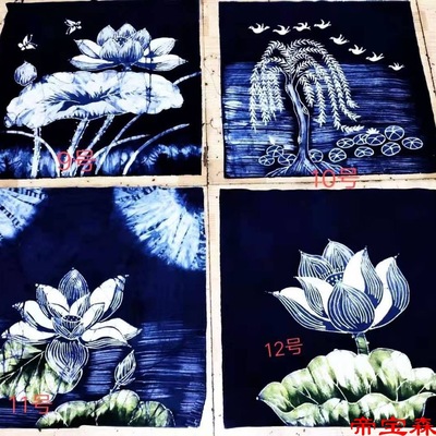 Hmong Batik painting Fabric art Guizhou characteristic Arts and Crafts Batik Wall paintings manual DIY Tea bar Homestay decorate