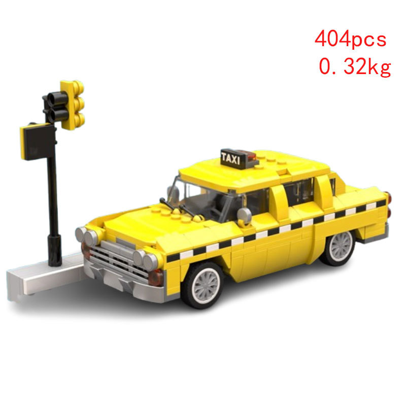 Cross-border Hot-selling In-stock MOC-121497 Small Particle Assembly Building Block Toy Taxi Educational Model Ornament_voghion.com