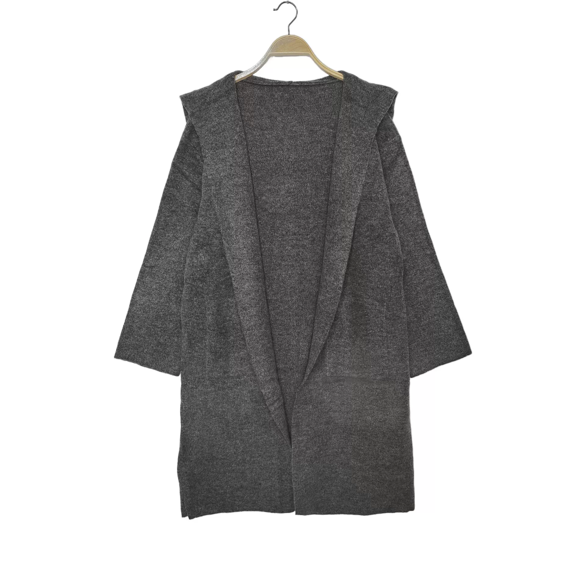 秋冬季慵懒风软糯毛衣外套女韩版复古宽松中长款连帽针织开衫大衣