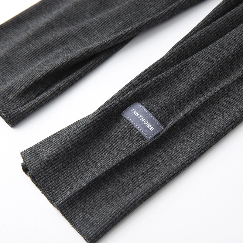 Ribbed modal summer leggings, plus size, cooling touch, fine rib knit (black/dark grey/light grey)