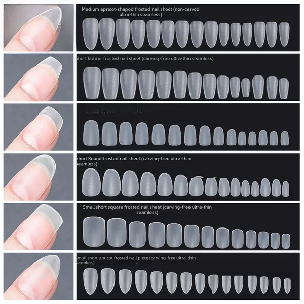 Shangmei Wearable Nail Patch Extension Nail Ultra-Thin Seamless Water Drop Apricot Shape Short Internet Celebrity DIY Nail Patch Wholesale
