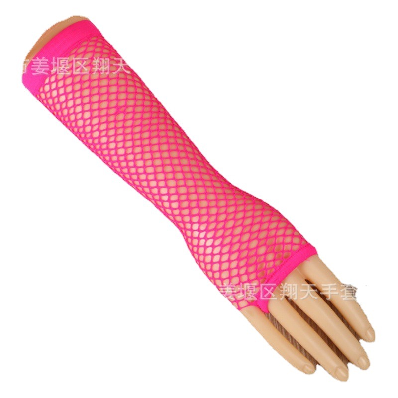 Guantes de red de pesca de viento transfronterizo malla guantes de longitud media fiesta prom punk medio dedo guantes sexy guantes