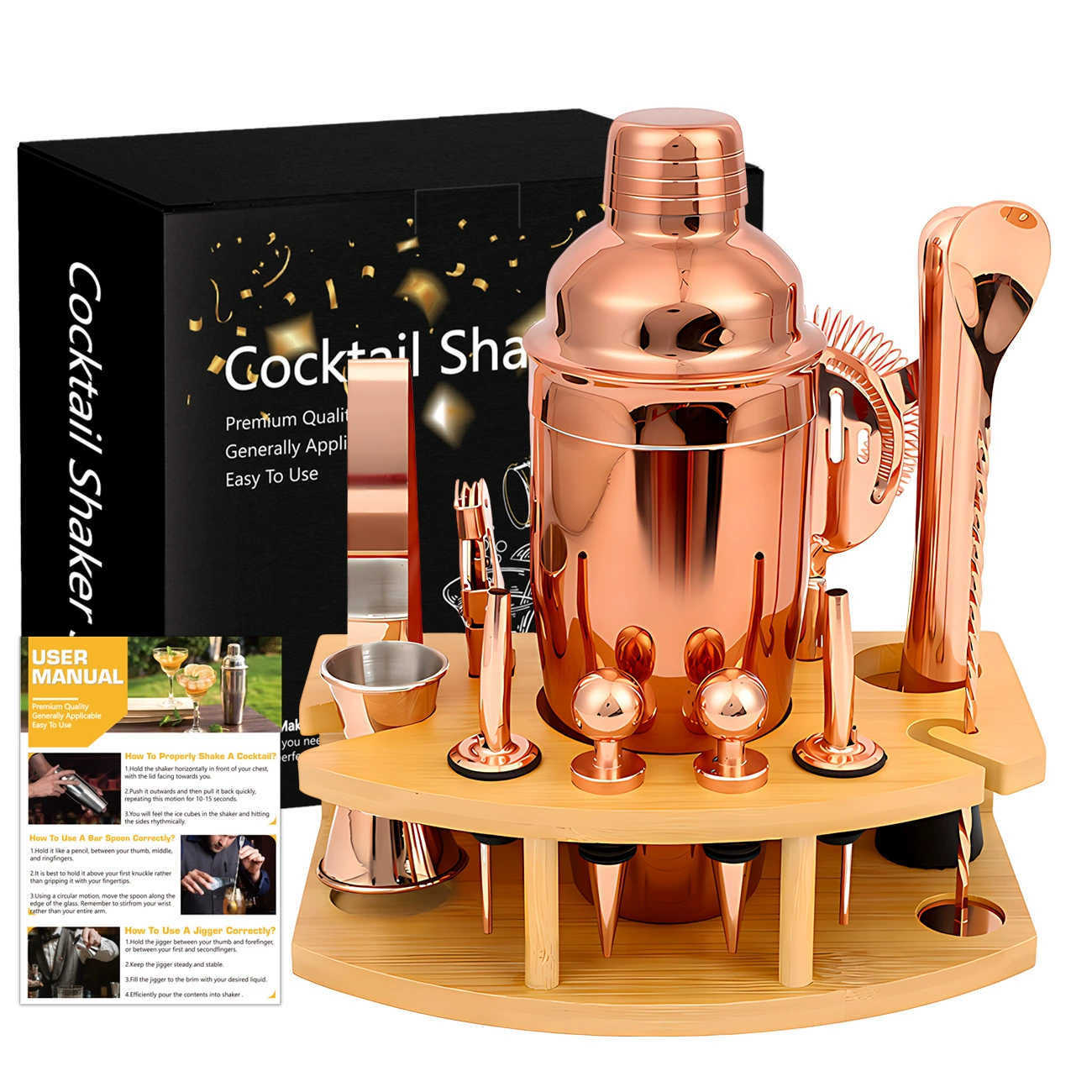 Shaker stainless steel, cocktail milk tea, set, full set