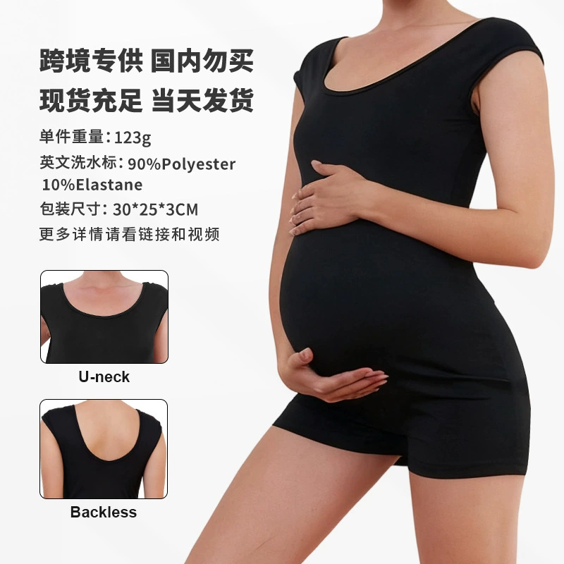 2024 осень новая горячая девушка сексуальная большая спинка с короткими рукавами, короткая амазонка европейская одежда для беременных