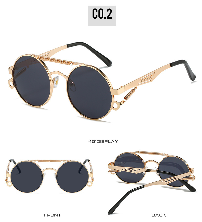 54g Weight Full Frame Glasses Structure Sunglasses Classification PC, UV400 Protection Lens Material Round Frame Glasses Style Outdoor, Travel Occasion Color Block Pattern Unisex Gender Elegant, Simple Style Style Grey, Black Color Elegant Simple Style Color Block PC UV400 Protection Round Frame Full Frame Women's Sunglasses 7